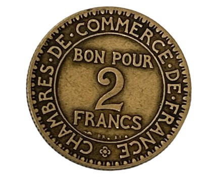 Auktion 349<br>2  Franc 1925, Commerce Industrie, Kupfer [1]