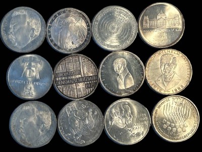Auktion 349<br>40xdiverse  5 DM Sondermünzen BRD, Silber, Nennwert 100 Euro [1]