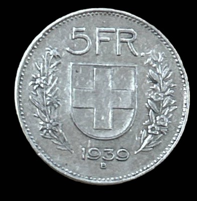 Auktion 349<br>5 Schweizer Franken, Silber, 1939 [1]