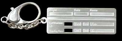 Auktion 349<br>Lufthansa Bordkarte aus  massiven  Silber, ohne Eintragungen?? als Schlüsselanhänger, 51,6 gramm,  L-16 cm, Karte 2,5x7  cm [1]