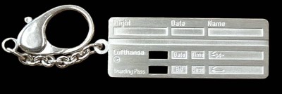 Auktion 353<br>Lufthansa Bordkarte aus  massiven  Silber, ohne Eintragungen?? als Schlüsselanhänger, 51,6 gramm,  L-16 cm, Karte 2,5x7  cm [1]