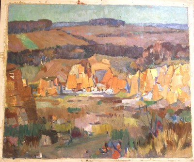 Auktion 349<br>Landschaft, Eugen SCHULZ (1915-1986), Öl/Leinwand, verso Nachlassstempel, ungerahmt, 55 x 65cm [1]