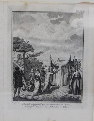 Auktion 349<br>Carsten NIEBUHR (1733-1815), Hochzeitszug, Stich um 1776, gerahmt/Glas, RG 33 x 27cm [1]