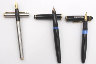 Auktion 350<br>3x div. Füller, Geha, Pelikan und Montblanc, nur Montblanc mit Goldfeder (leider gerissen) [1]