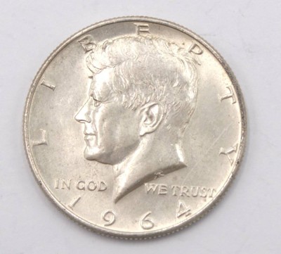 Auktion 350<br>Half Dollar, 1964, J.F. Kennedy, 12,2gr., D-3cm [1]