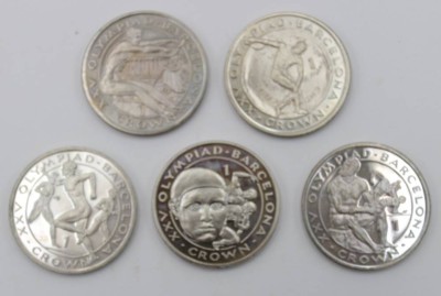 Auktion 350<br>5x 1 Crown, Gibraltar 1991, Olympia Barcelona 1992 [1]