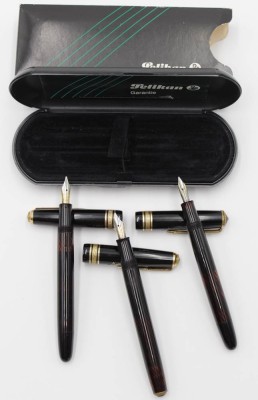 Auktion 350<br>3x div. Füller, 2x Nero II und ein Nero III, in Pelikan Etui, Gebrauchsspuren [1]