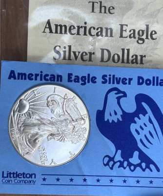 Auktion 350<br>Silbermünze USA American Silber Eagle Liberty 1 Dollar 1 oz 1999 ,999 Silber. in Blister [1]