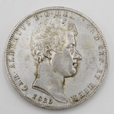 Auktion 350<br>5 Lire, Königreich Sardinien, 1835,  kein Silber!, 22,9gr., D-3,7cm [1]