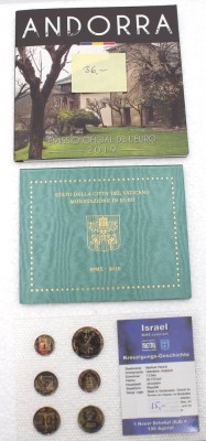 Auktion 350<br>Eurosatz Andorra 2019, Israel KM-Satz  und Euro-Satz Vatican 2010 [1]