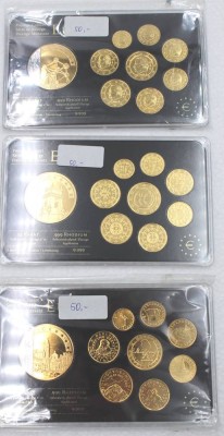 Auktion 350<br>3x Euro-Prestige-Sets, Belgien 2008,  Portugal 2009 und Slowenien 2007 [1]