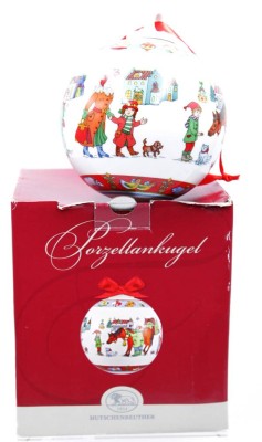 Auktion 350<br>gr. Hutschenreuther Weihnachtskugel, orig. Karton, ca. D-14cm [1]