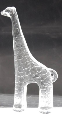 Auktion 350<br>Giraffe, Kosta Boda Zoo, farbloses Glas, H-17,5cm [1]