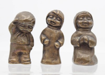 Auktion 350<br>3x Bronze-Kinderfiguren, ca. H-7,8cm [1]