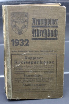 Auktion 351<br>Neuruppiner Adreßbuch von 1932, starke Altersspuren [1]