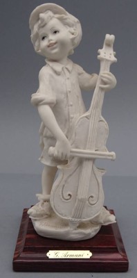 Auktion 351<br>G. Armani Figur, Junge mit Cello, von Capodimonte, H-19 cm [1]