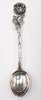 Auktion 351<br>800er Silber-Kaffeelöffel, Hildesheimer Rose, 21,2gr., L-14,8cm [1]