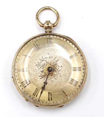 Auktion 353<br>Taschenuhr, S.Staufer, 18Karat GG, Schlüsselwerk läuft an, Gesamt 38,5gr., D-3,9cm [1]