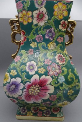 Auktion 351<br>handgemalte China-Vase, H-40 cm, 25x17 cm, rote Marke [1]