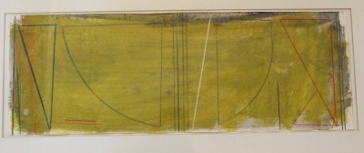 Auktion 351<br>Bernd HAHN (1954-2011), moderne Komposition, wohl Acryl, gerahmt/Glas, RG 53 x 107cm, [1]