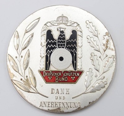 Auktion 353<br>Medaille, Dank u. Anerkennung, Deutscher Schützenbund, 23. Deutsches Bundesschiessen in Hannover, D-8cm [1]