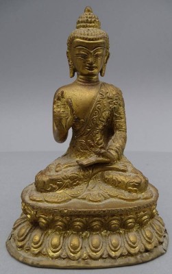 Auktion 351<br>thronender Buddha, feuervergoldete Bronze, Thailand, H-13,5 cm [1]