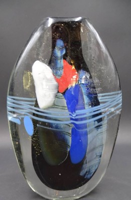 Auktion 351<br>Vase, signiert Allex (Verrerie d’Allex, Eric Laurent vase ), H-21 cm, B-13 cm, 1984 [1]