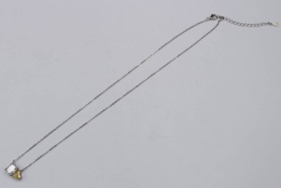 Auktion 352<br>Halskette, Sterling, gelber u. klarer Stein, ca. 3,1gr., L-39cm [1]