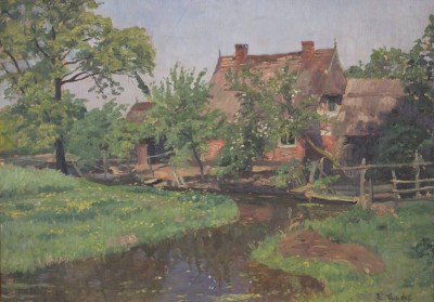 Auktion 352<br>Ernst LUCKE (1885-1950), bez. Finkenwarder, Öl/Malkarton, gerahmt, RG 41 x 55cm [1]