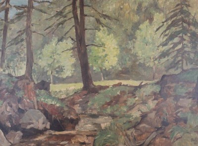 Auktion 352<br>Willy HABL (1888-1964), Landschaft, Öl/Malkarton, ger., RG 49 x 62cm [1]