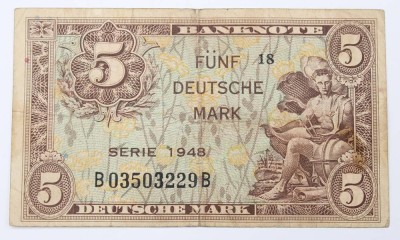 Auktion 356<br>Banknote , Bank Deutscher Länder , 5 DM Rosenberg 236 von 1948 [1]