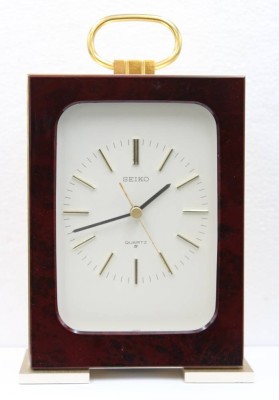 Auktion 352<br>Tischuhr, Seiko Quartz, Werk  läuft, H-24cm B-15,5cm [1]