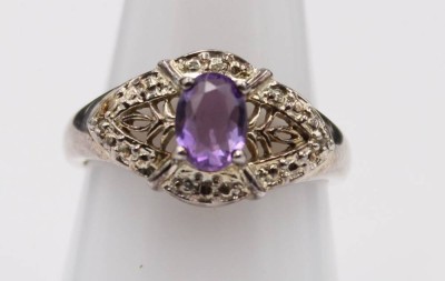 Auktion 353<br>925er Silber-Ring mit Amethyst, 3,8gr., RG 57/58 [1]