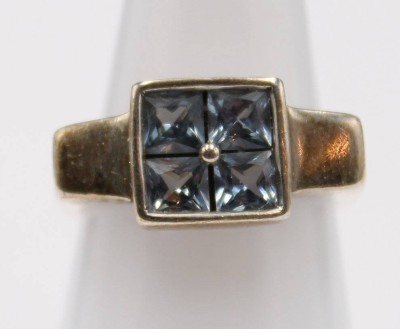 Auktion 353<br>925er Silber-Ring, hellblaue Steine, 6,3gr., RG 53/54 [1]