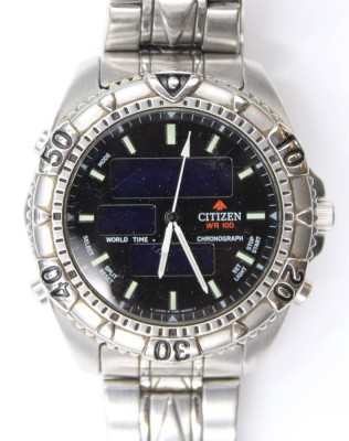 Auktion 353<br>Citizen WR-100 Quartz-Chronograph, Werk nicht geprüft, Tragespuren, D-4cm [1]