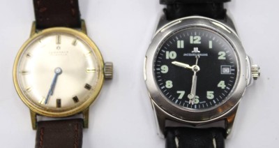 Auktion 353<br>2x div. Damen-Armbanduhren, Junghans, Handaufzug u. Jaques Lemans, Quartz, Junghans läuft, ca. D-2,6cm [1]