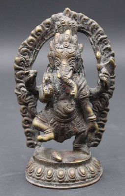 Auktion 353<br>kl. Bronze, Ganesha, älter, H-13,2cm [1]