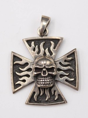 Auktion 353<br>Anhänger, 925er Silber, Totenkopf, 11,1gr., 4 x 3cm [1]