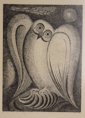 Auktion 353<br>Jutta '72, Tristezza de la Notte, Lithographie, ger./Glas, RG 73 x 40cm [1]