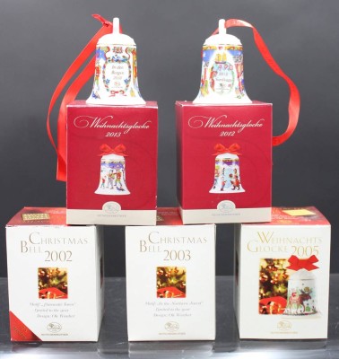 Auktion 353<br>5x Hutschenreuther Weihnachtsglocken, 2002, 2003, 2005, 2012 u. 2013 [1]