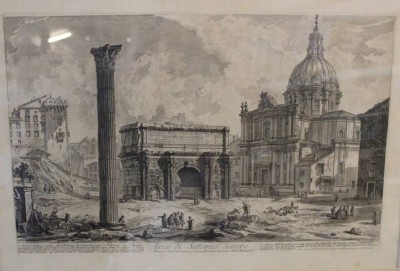 Auktion 353<br>PIRANESI, Giovanni Battista (1720-1778) Arco di Settimo Severo, Radierung, ger./Glas, RG 60 x 81cm [1]