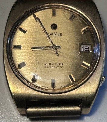 Auktion 353<br>Roamer - Mustang Roto44Date-Automatik Armbanduhr, um 1960, Doubleband, Werk läuft, Glas zerkratzt [1]