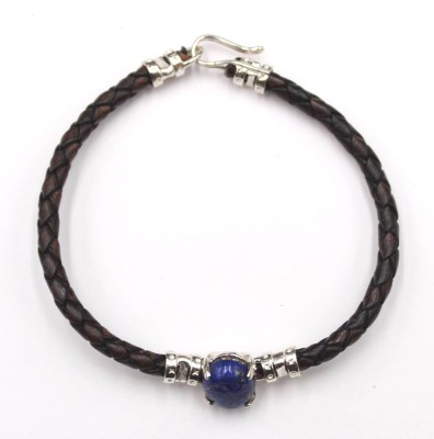 Auktion 353<br>Lederarmband mit 925er Silbermonturen sowie Lapis-Cabochon, ca. L-20cm [1]