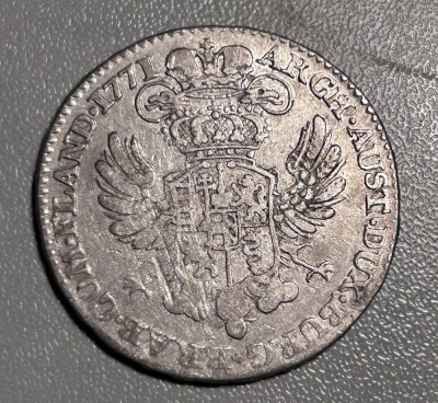 Auktion 354<br>Austria. Maria Theresia (1740-1780).1/2  Kronentaler ?, 1771,  14,7 gr., D ca. 3,5 cm [1]