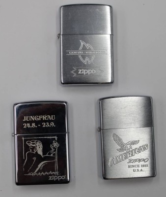 Auktion 354<br>3x div. Zippo-Feuerzeuge [1]