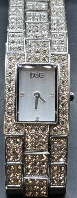 Auktion 354<br>DAU Dolce & Gabbana  Time  D&G Zirkonia. Quarz. Silberfarben, weisses Ziffernblatt, gut erhalten, Werk nicht geprüft [1]