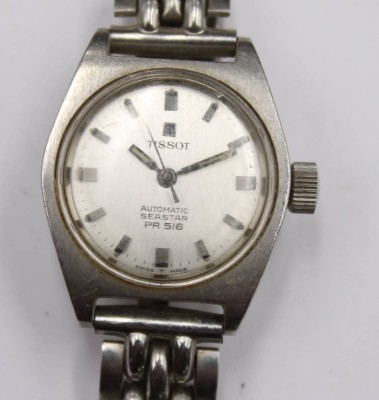 Auktion 354<br>Damen-Armbanduhr, Tissot Seastar, Automatik-Werk steht, ca. 2,8 x 2,4cm [1]