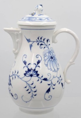 Auktion 354<br>Kaffeekanne, Meissen, Schwertermarke, Zwiebelmuster, 1. Wahl, ca. H-24cm [1]