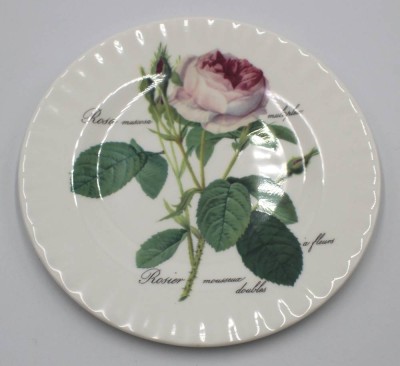 Auktion 354<br>Teller mit Rosendekor, Royal Kirkham, D-20,4cm [1]