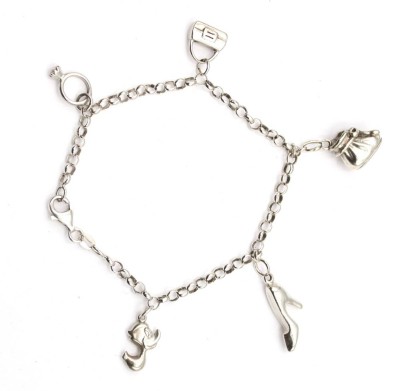 Auktion 355<br>925er Silber-Armband mit 5 Charms, zus. 13,7gr., L-20cm [1]